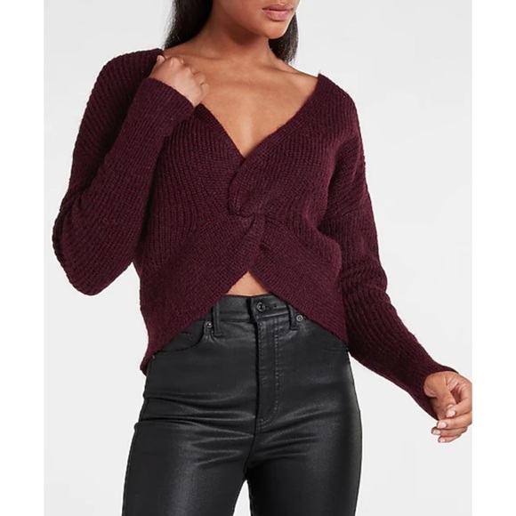 Express two chic ways wool blend cropped sweater S - Picture 6 of 14